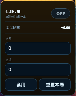 停利停損的原始介面畫面